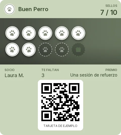 Tarjeta de ejemplo: Tarjeta de socio de Buen Perro