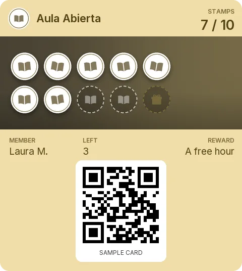 Sample card: Loyalty card from Aula Abierta