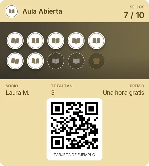 Tarjeta de ejemplo: Tarjeta de socio de Aula Abierta
