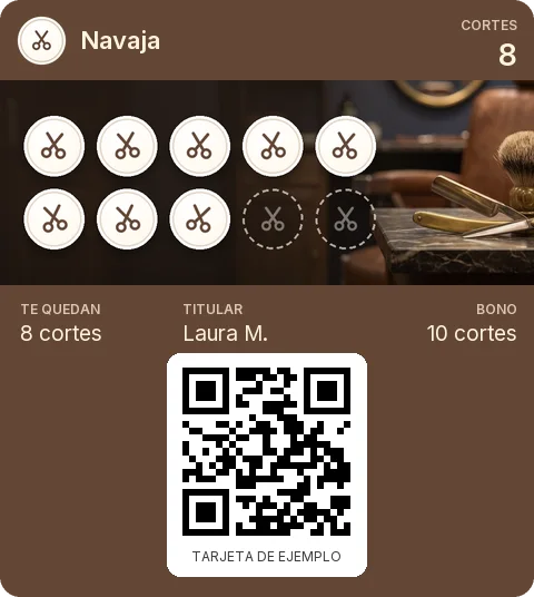 Tarjeta de ejemplo: Bono de 10 cortes de Navaja
