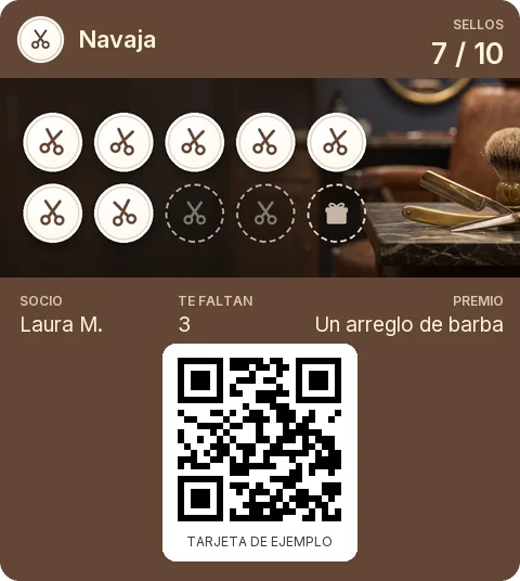 Tarjeta de ejemplo: Tarjeta de socio de Navaja