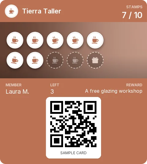 Sample card: Loyalty card from Tierra Taller