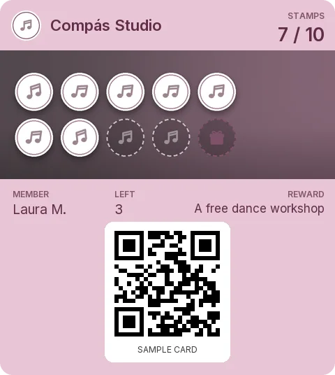 Sample card: Loyalty card from Compás Studio