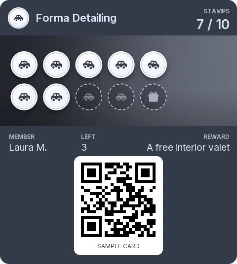 Sample card: Loyalty card from Forma Detailing