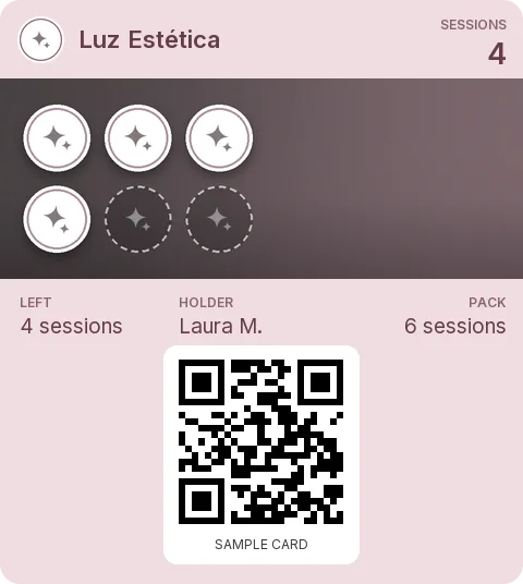 Sample card: 6-session pack from Luz Estética