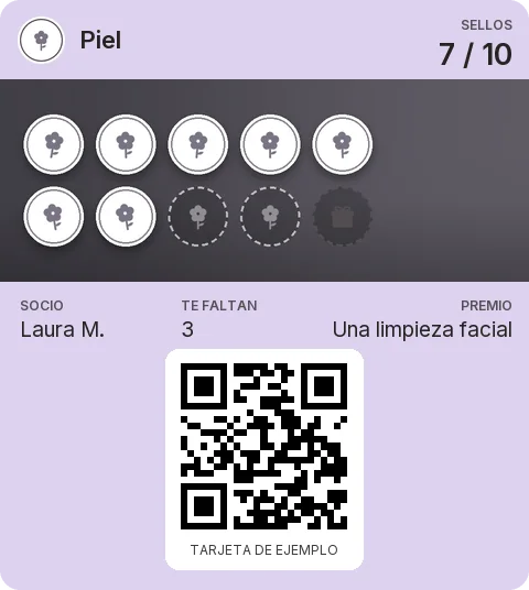 Tarjeta de ejemplo: Tarjeta de socio de Piel