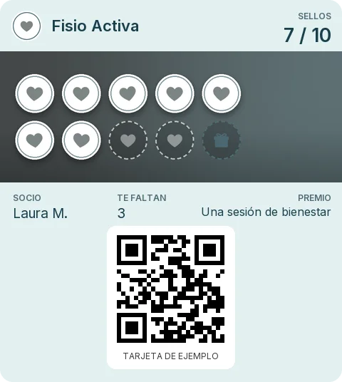 Tarjeta de ejemplo: Tarjeta de socio de Fisio Activa