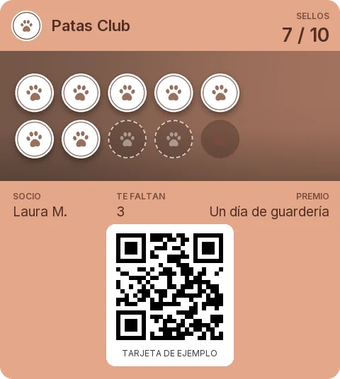 Tarjeta de ejemplo: Tarjeta de socio de Patas Club