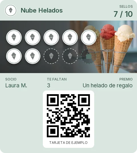 Tarjeta de ejemplo: Tarjeta de socio de Nube Helados