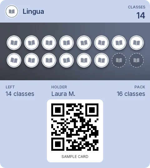 Sample card: 16-class pack from Lingua