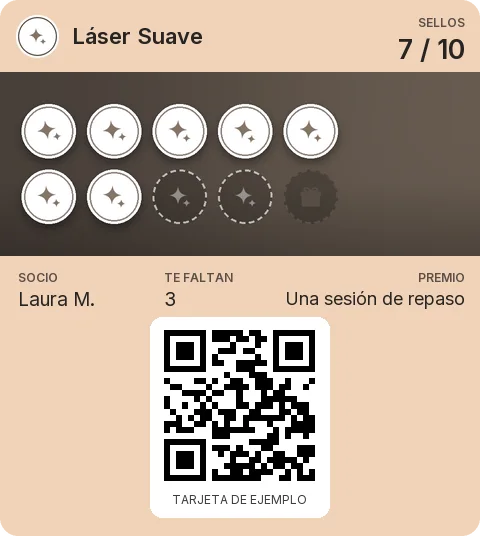 Tarjeta de ejemplo: Tarjeta de socio de Láser Suave
