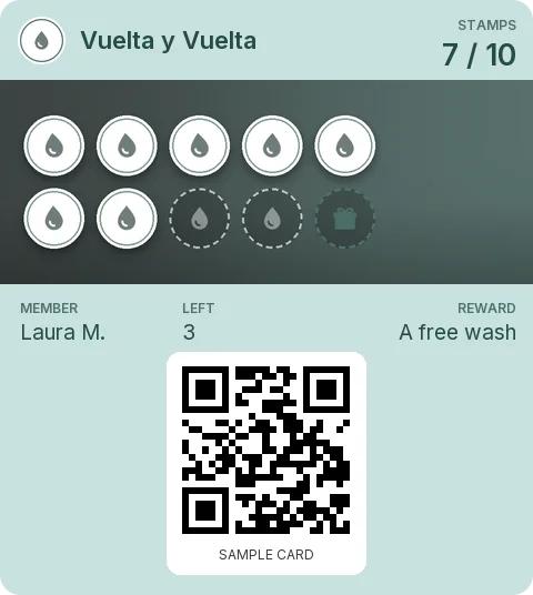 Sample card: Loyalty card from Vuelta y Vuelta