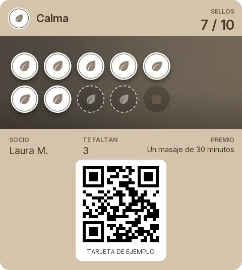 Tarjeta de ejemplo: Tarjeta de socio de Calma