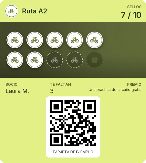 Tarjeta de ejemplo: Tarjeta de socio de Ruta A2