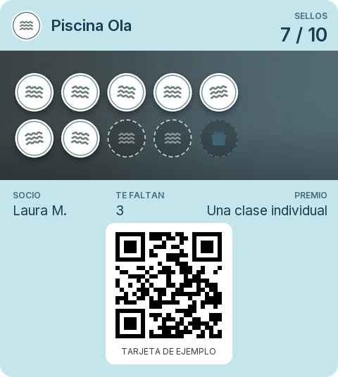 Tarjeta de ejemplo: Tarjeta de socio de Piscina Ola