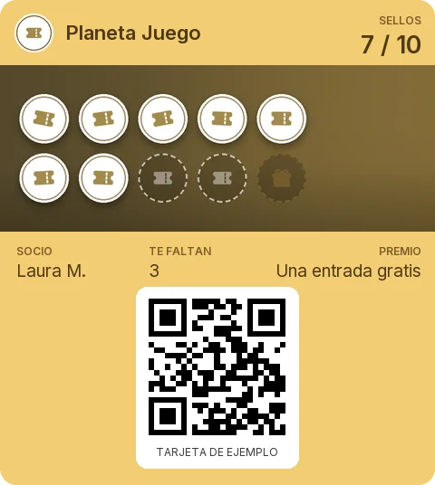 Tarjeta de ejemplo: Tarjeta de socio de Planeta Juego
