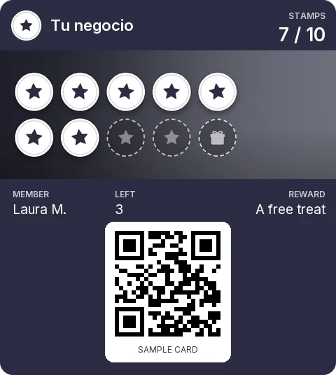 Sample card: Loyalty card from Tu negocio