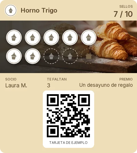Tarjeta de ejemplo: Tarjeta de socio de Horno Trigo