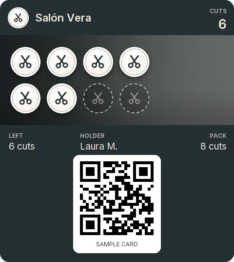 Sample card: 8-cut pack from Salón Vera