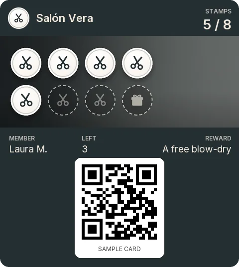 Sample card: Loyalty card from Salón Vera