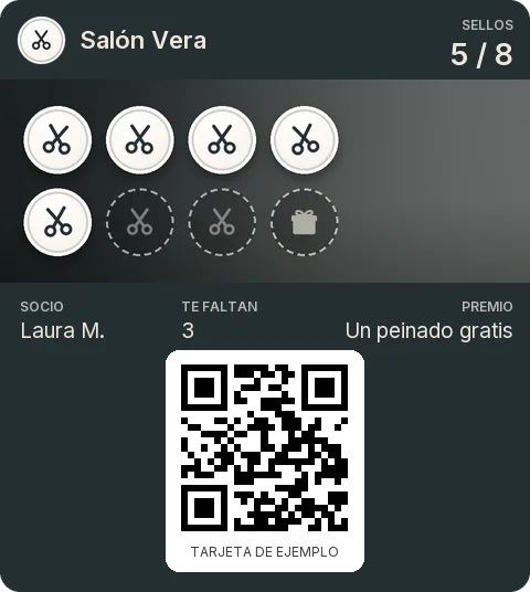 Tarjeta de ejemplo: Tarjeta de socio de Salón Vera