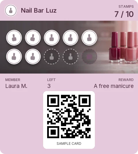 Sample card: Loyalty card from Nail Bar Luz