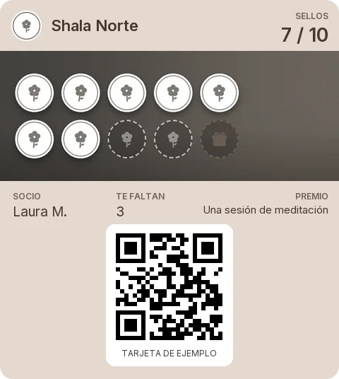 Tarjeta de ejemplo: Tarjeta de socio de Shala Norte